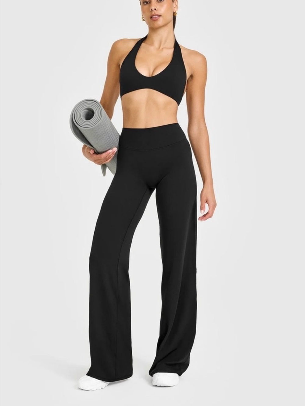 Oner Active Soft Motion Wide-Leg High-Rise Workout Pants - Black - Small - Reg